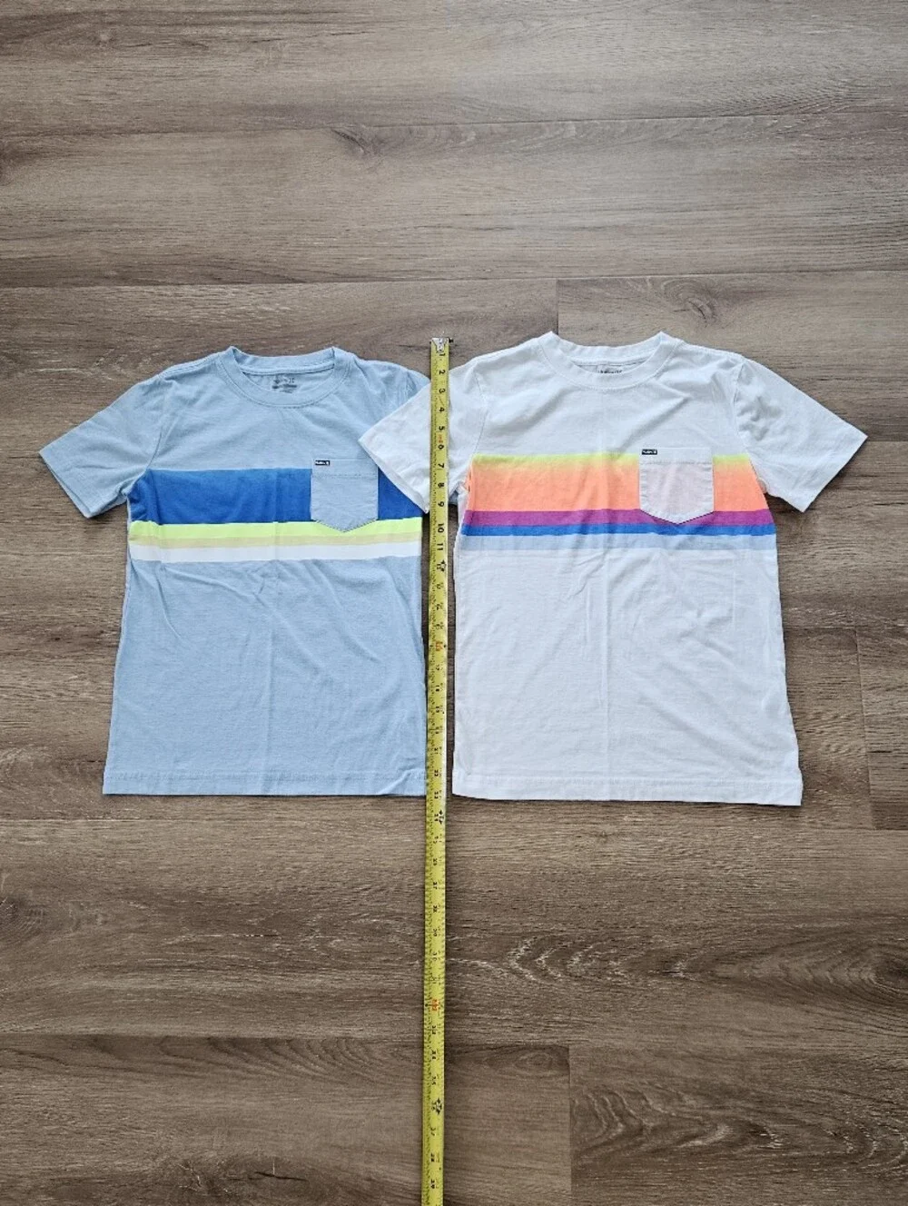 Hurley Kids Short Sleeve Tee Light Blue and White Stripes Size M - Set Of 2